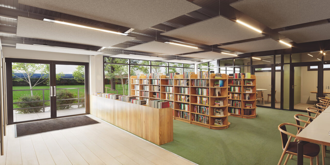 Internal classroom, library and study space replacing old mobile classrooms.